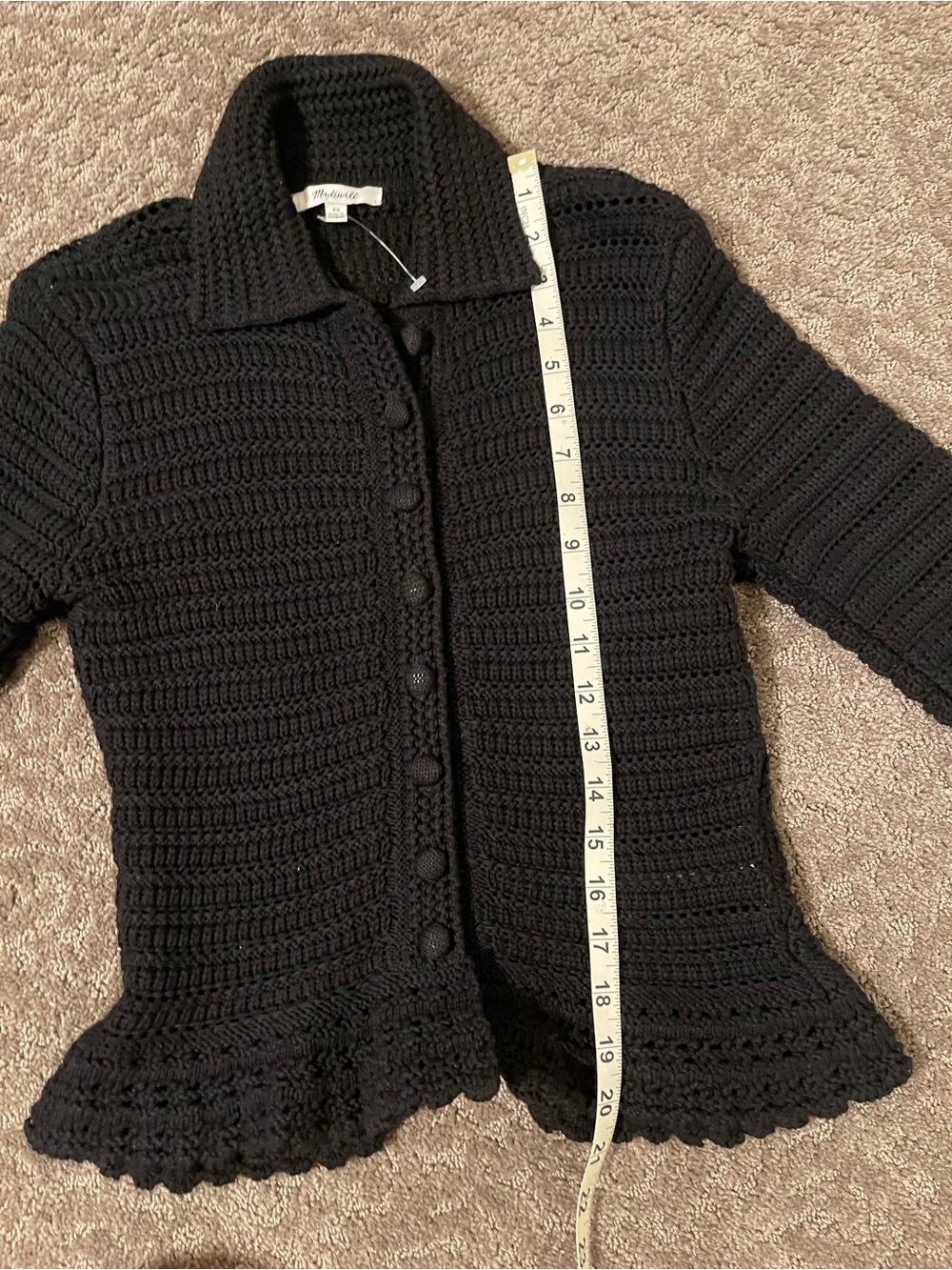Madewell Black Crochet Button-Up Cardigan - Picture 6 of 9